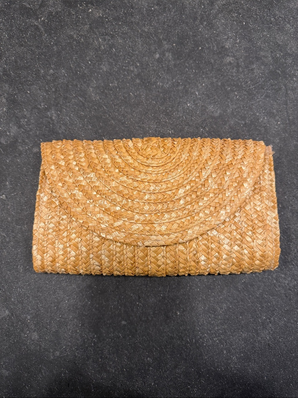Woven Straw Clutch - Natural Tan